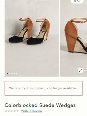 Seychelles Two-Tone Suede Ankle-Strap Wedges in Black and Tan
